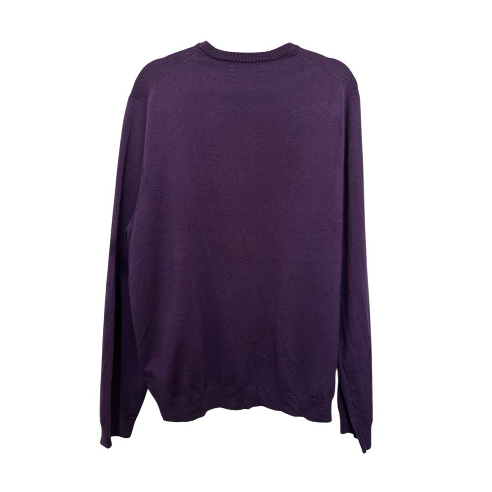 Brooks Brothers Sweater Mens XLarge Purple Saxxon Wool Crew Neck Career Casual - Picture 3 of 7
